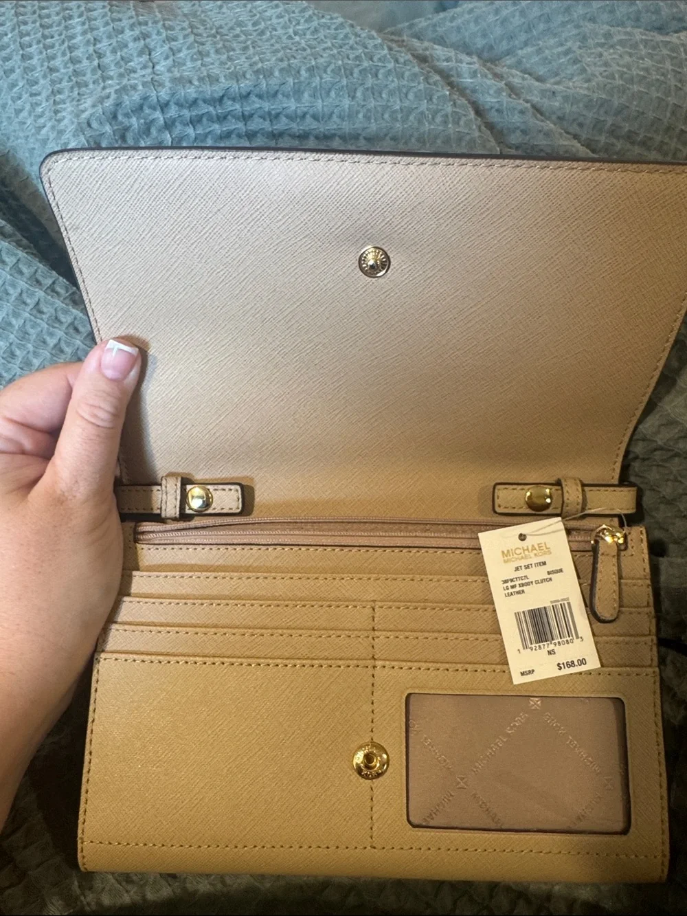 Michael Kors Beige/Tan Crossbody with Gold Logo-BRAND NEW WITH TAGS!